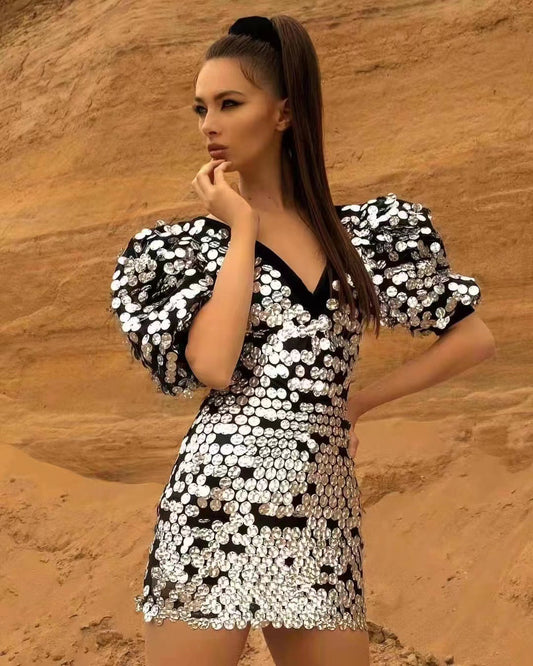 A Sliver Sequins Mini Dress